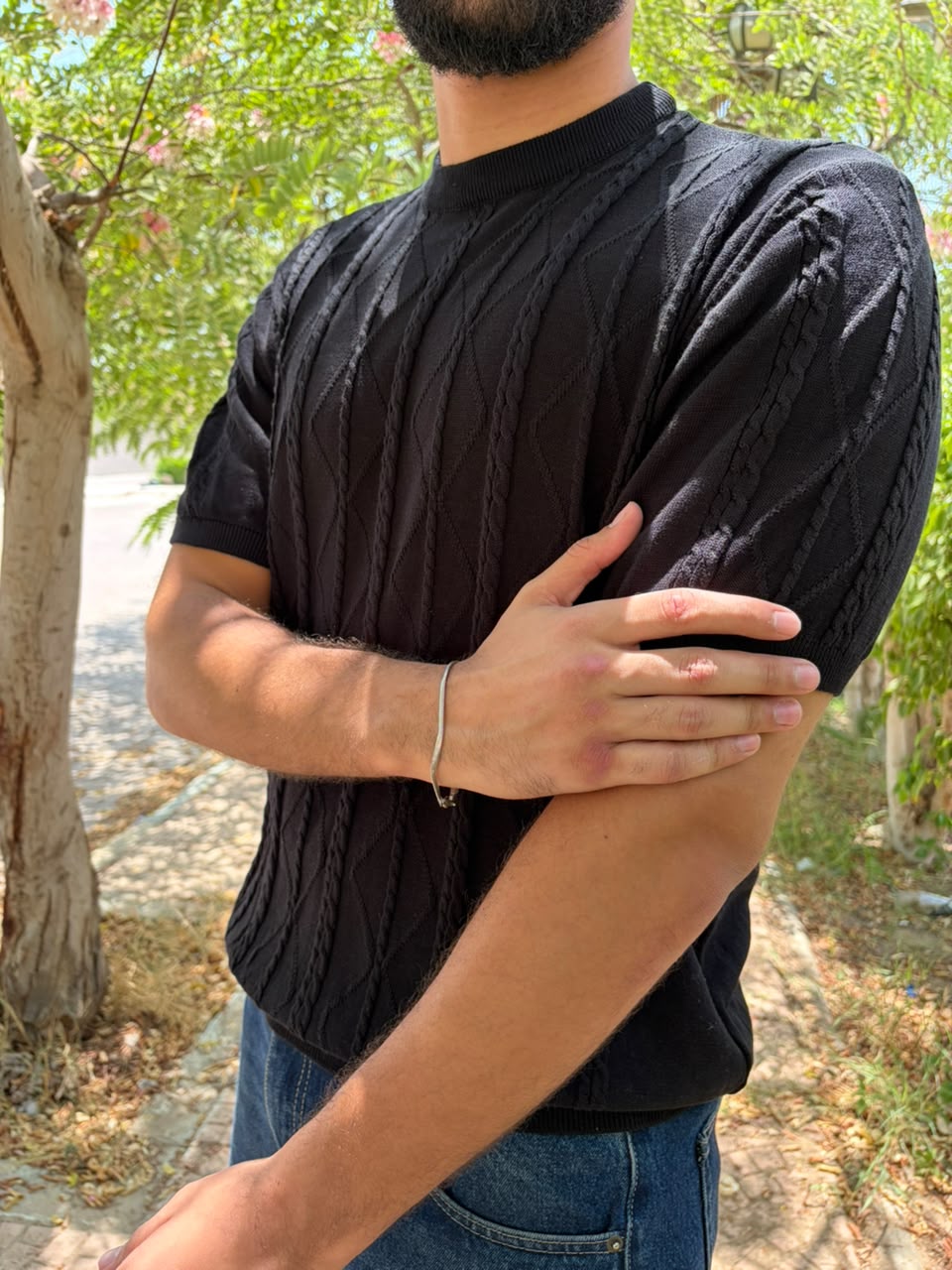 A Signature Cable Knit Tee