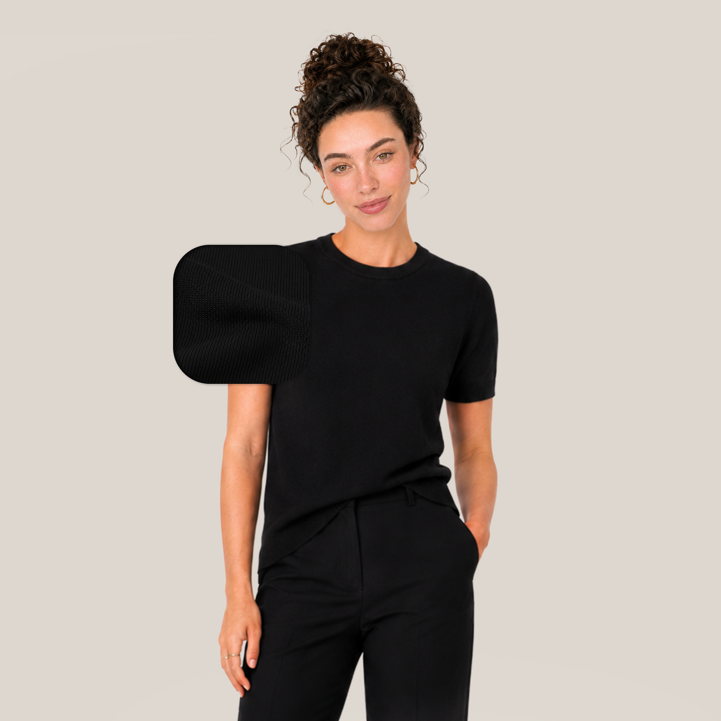 A Round knitwear basic Italian-Inspired Cut