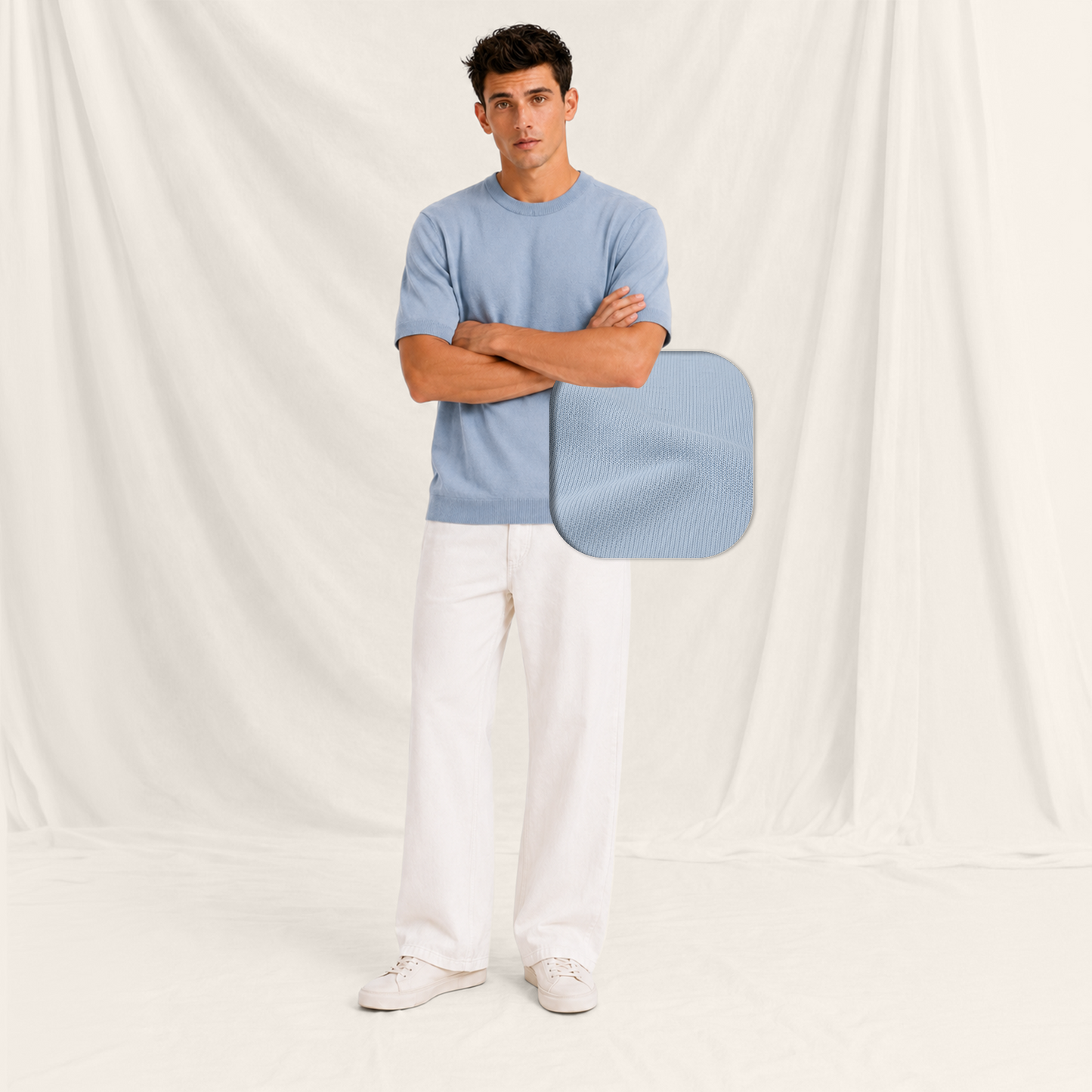 A Round knitwear basic Italian-Inspired Cut
