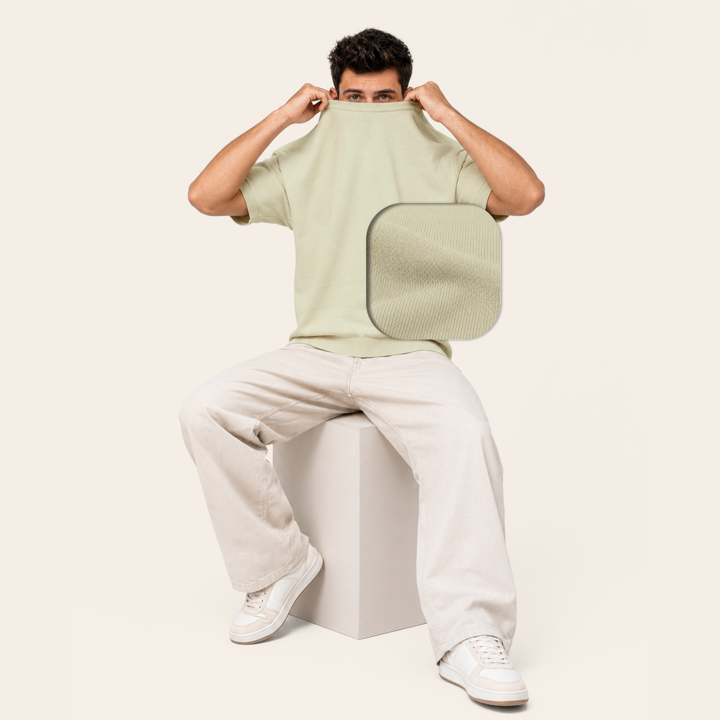 A Round knitwear basic Italian-Inspired Cut