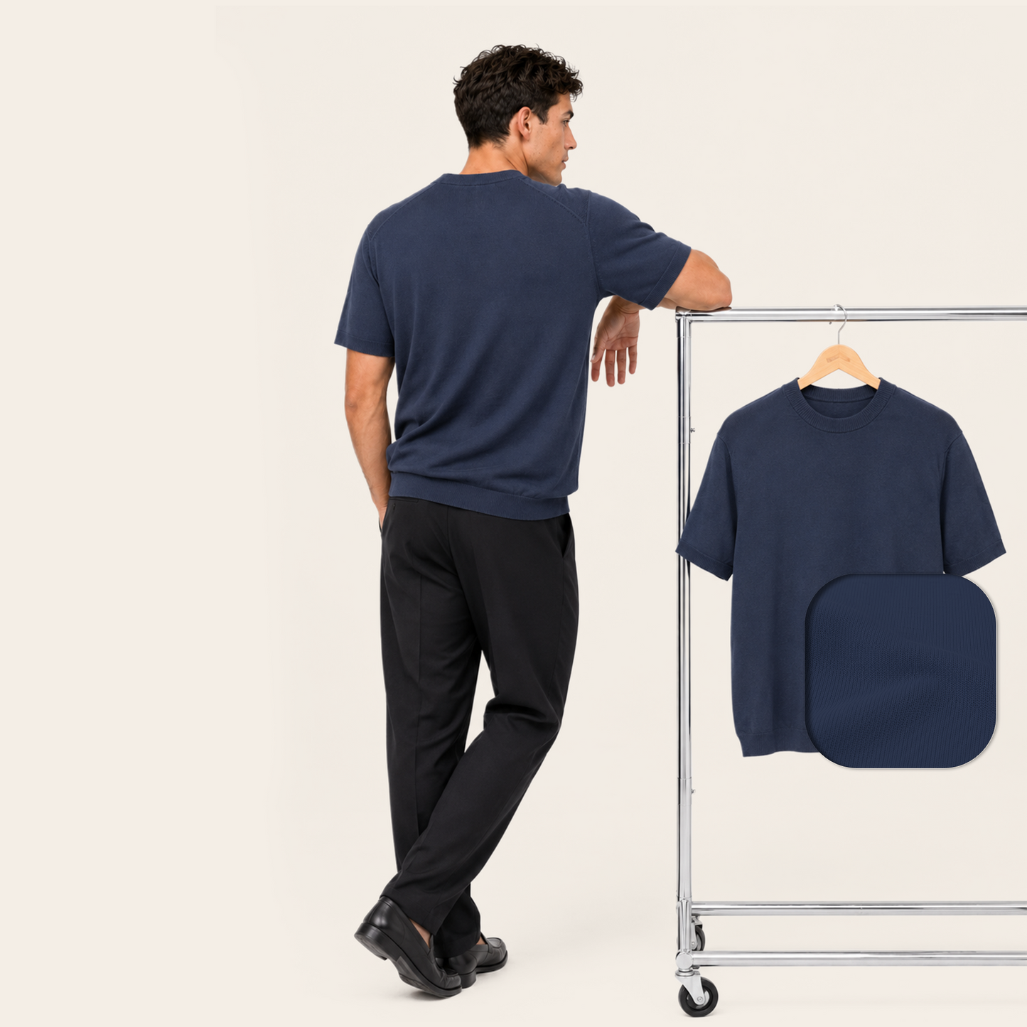 A Round knitwear basic Italian-Inspired Cut