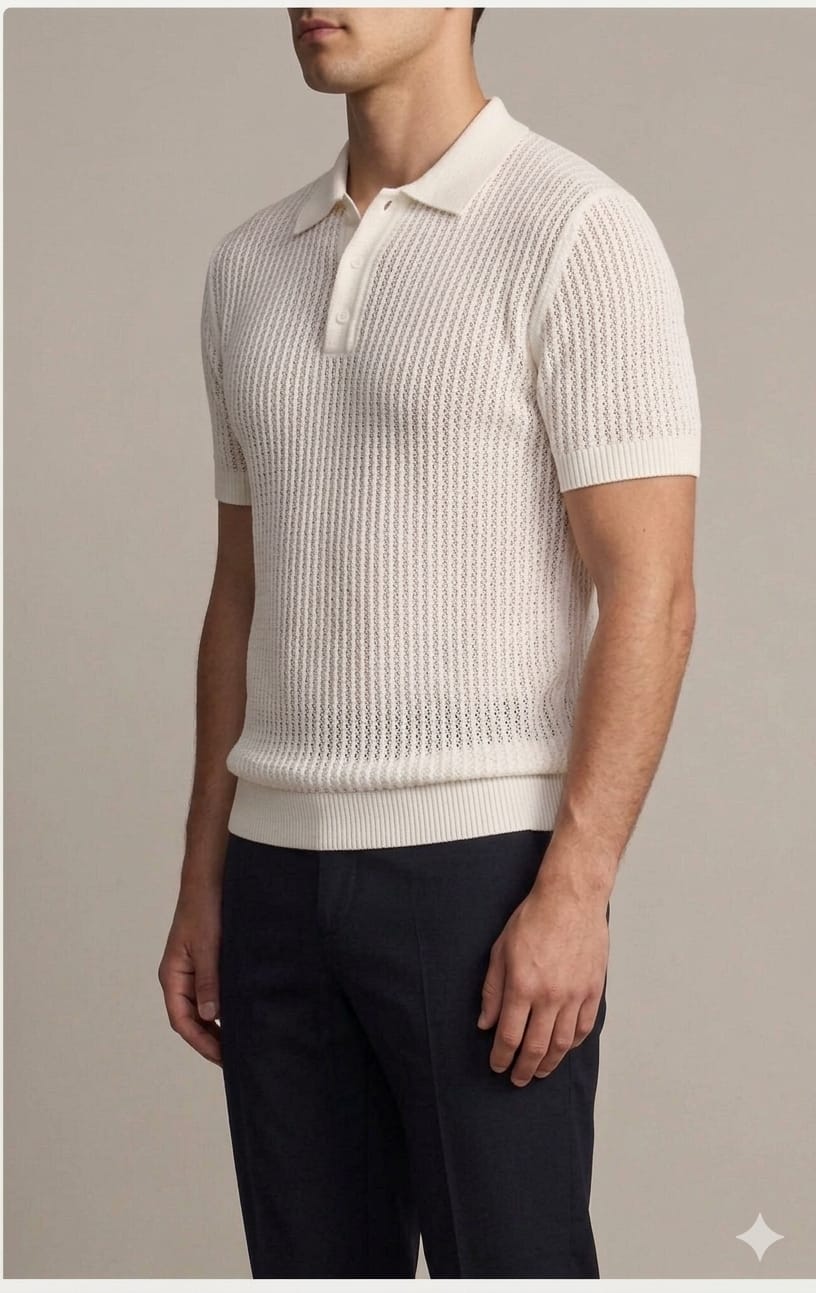 Open Knit Polo