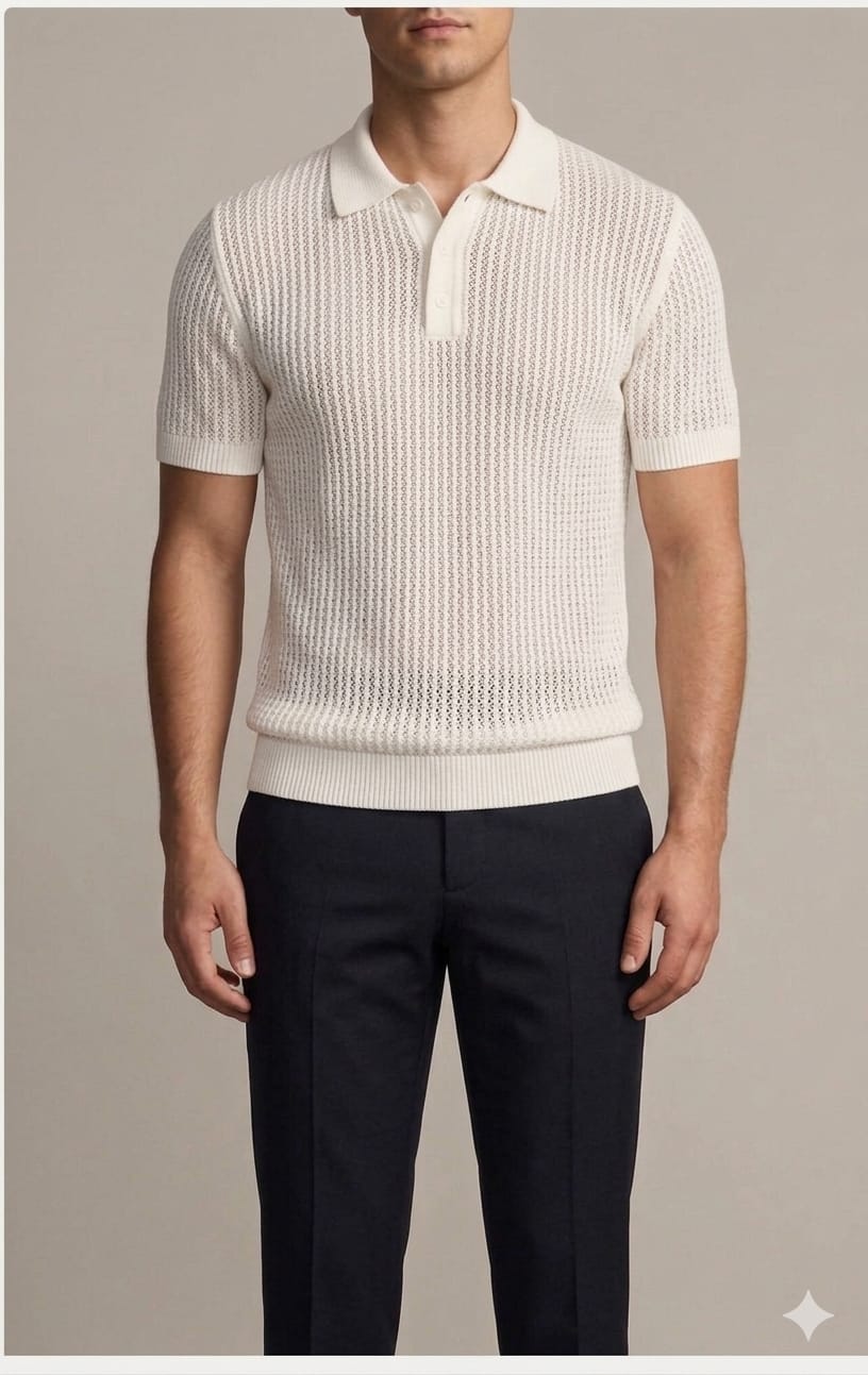 Open Knit Polo