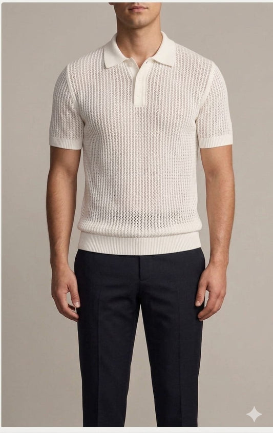 Open Knit Polo