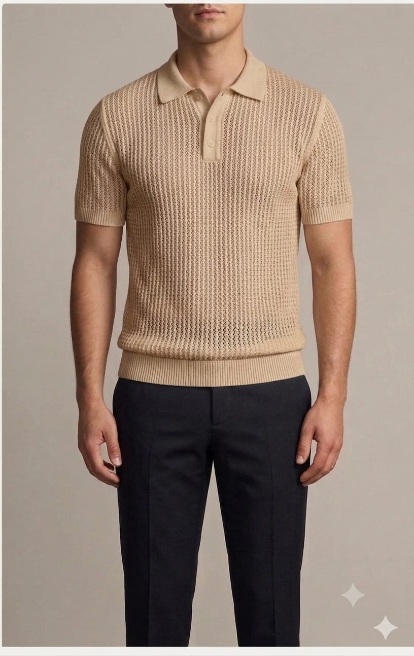 Open Knit Polo