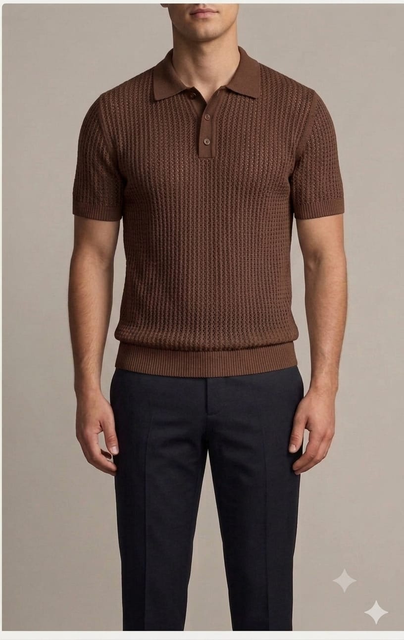 Open Knit Polo