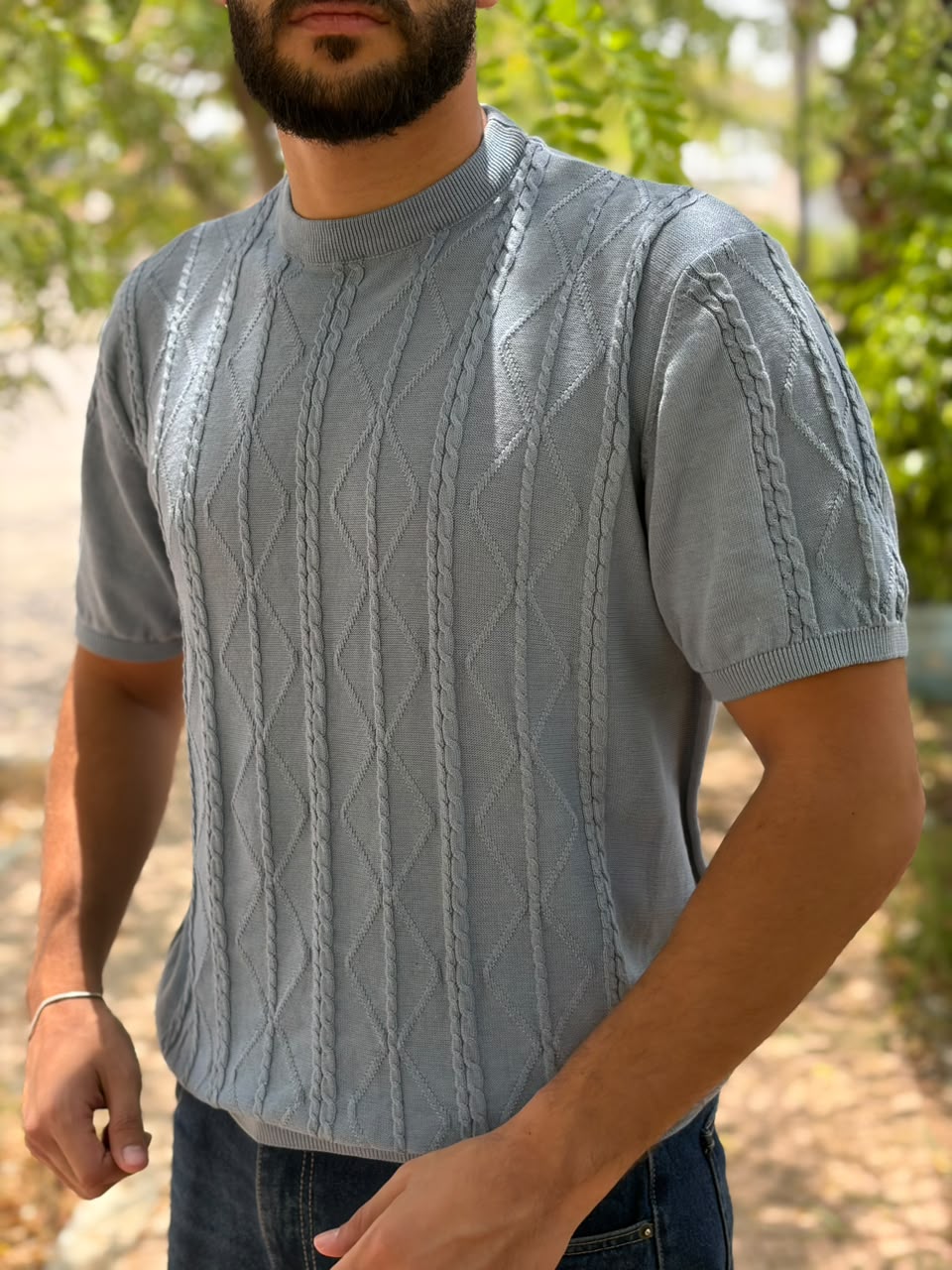 A Signature Cable Knit Tee