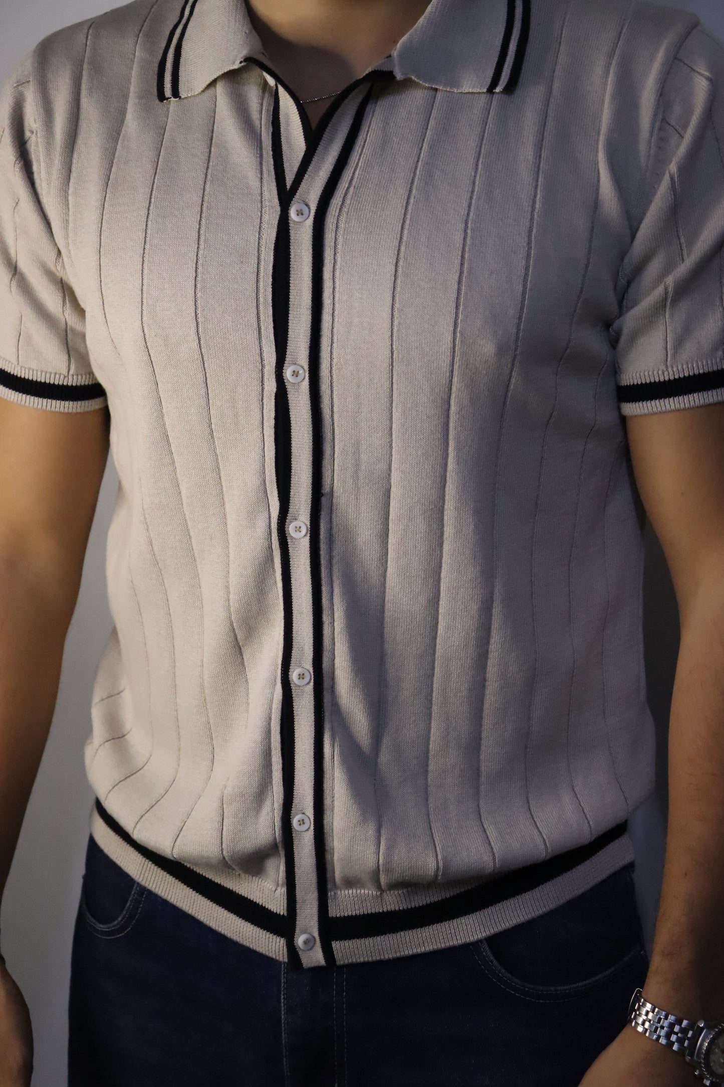 Knitted Polo Cardigan