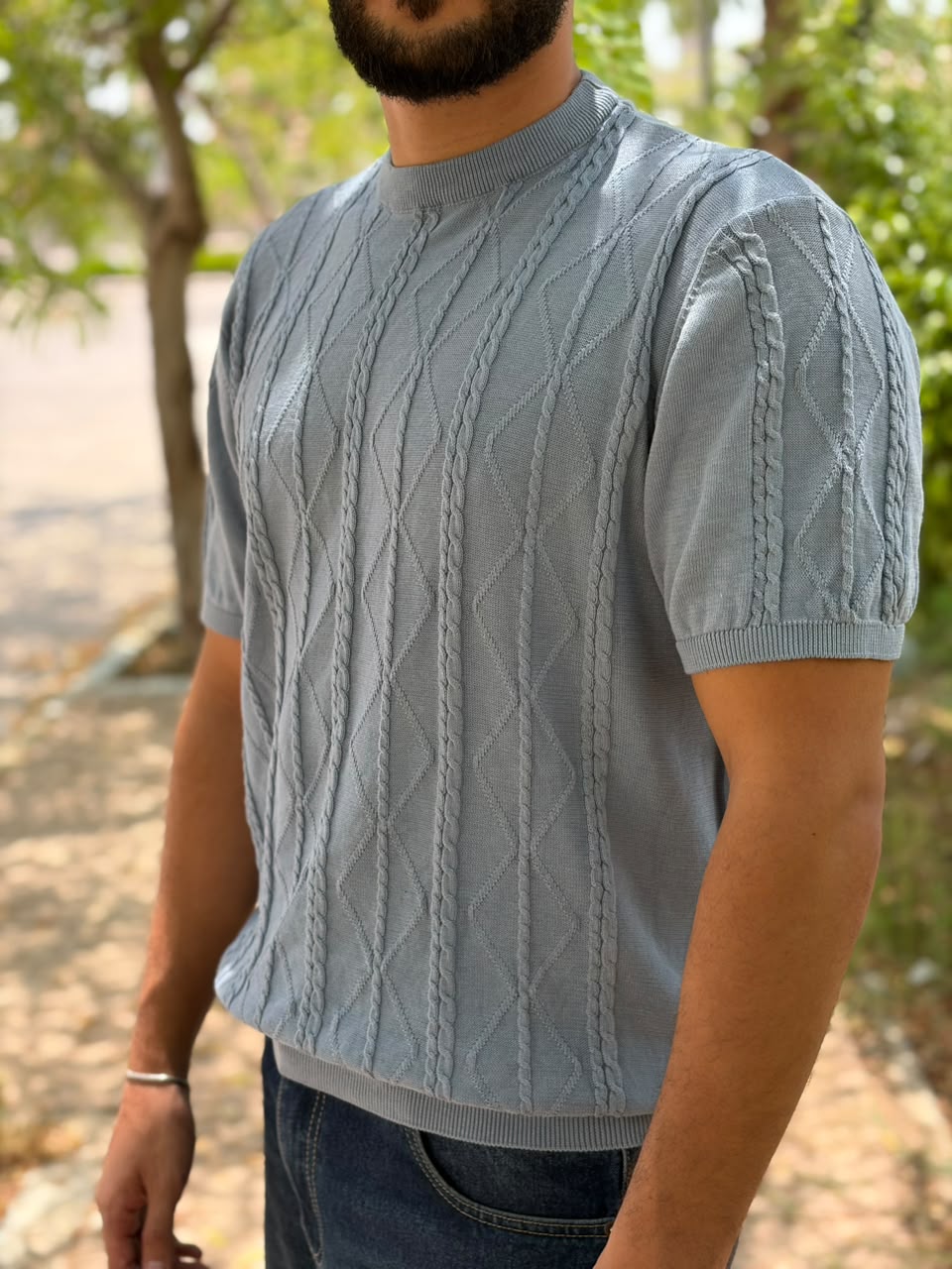 A Signature Cable Knit Tee